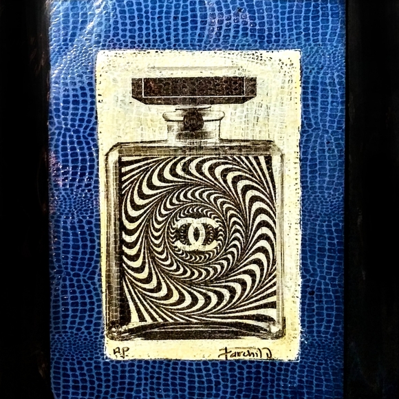 CHANEL Bottle, Blue AP. Print, Signed Fairchild Paris